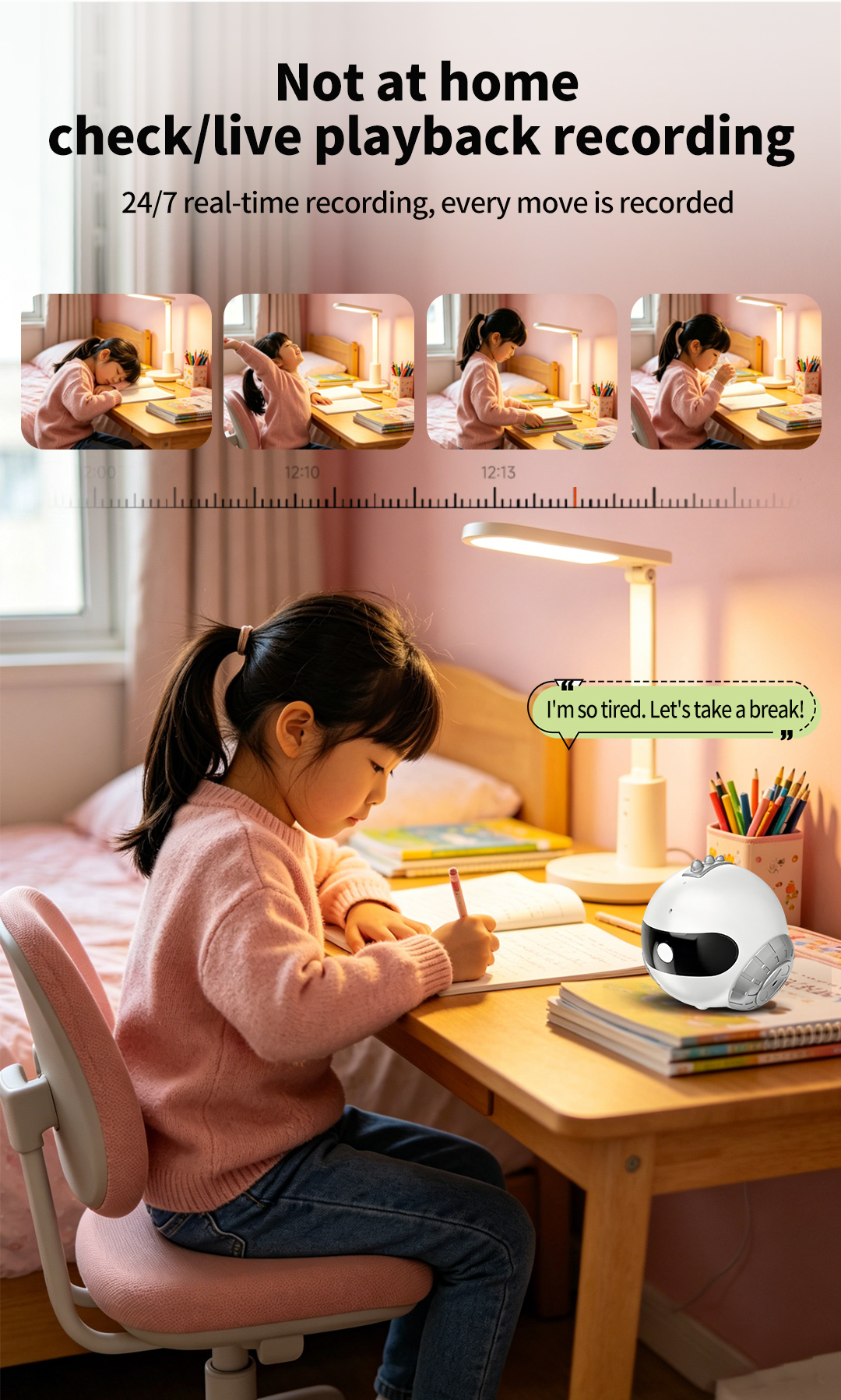 Smart Pet Companion Robot – HD Camera for Real-Time Viewing, Two-Way Voice, Interactive Wand Toy & Red Laser, Auto Obstacle Avoidance & Auto Recharge