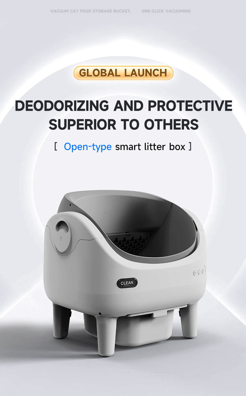 Smart Self-Cleaning Litter Box with App Control, Multi-Cat Recognition & Anti-Jam System – Automatic Rake, Refill & Deodorizing