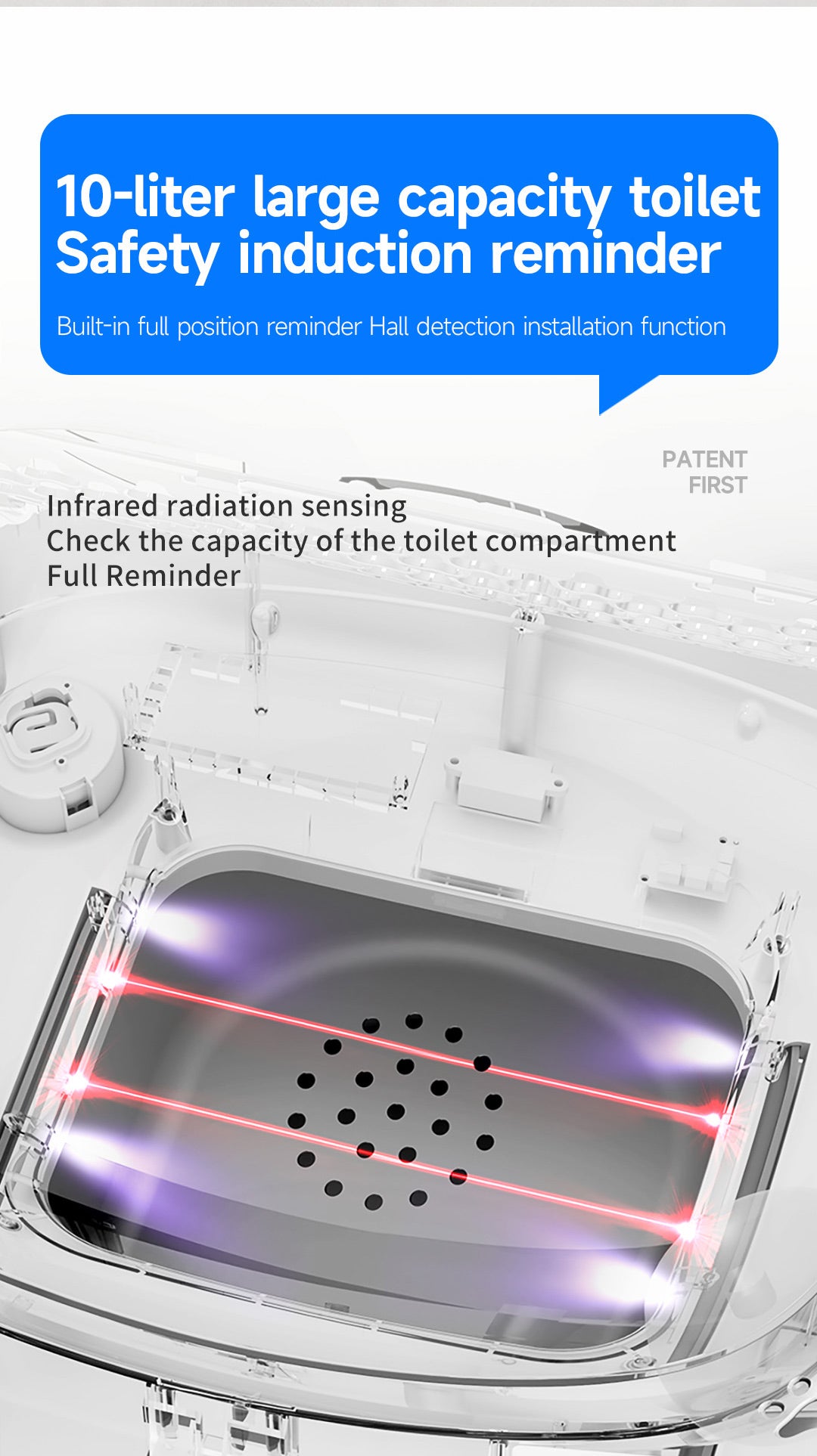 V8 open top Self-Cleaning Litter Box: Auto Rake, One-Click Empty, UV Light & Odor Control