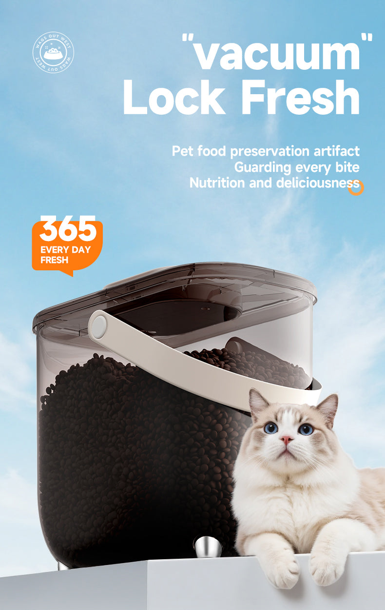 Q5 One-Touch Vacuum Sealing Pet Food Container – Keep Food Fresh Longer with Smart Constant Pressure & Large 10L Storage