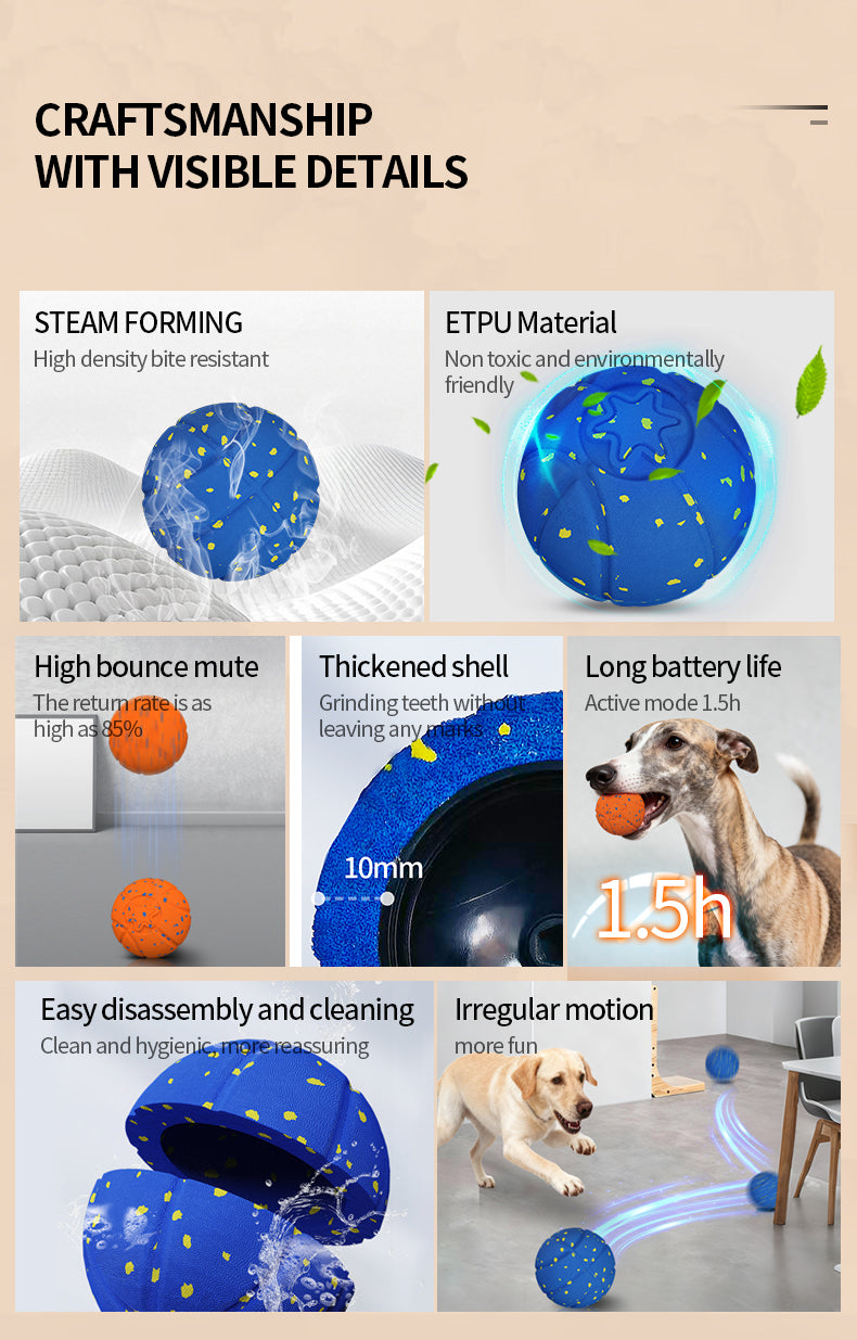 Q9-2 4th Gen Interactive Pet Ball – 3 Rolling Modes, Random Movement, Remote  Control (ETPU, 80mm)