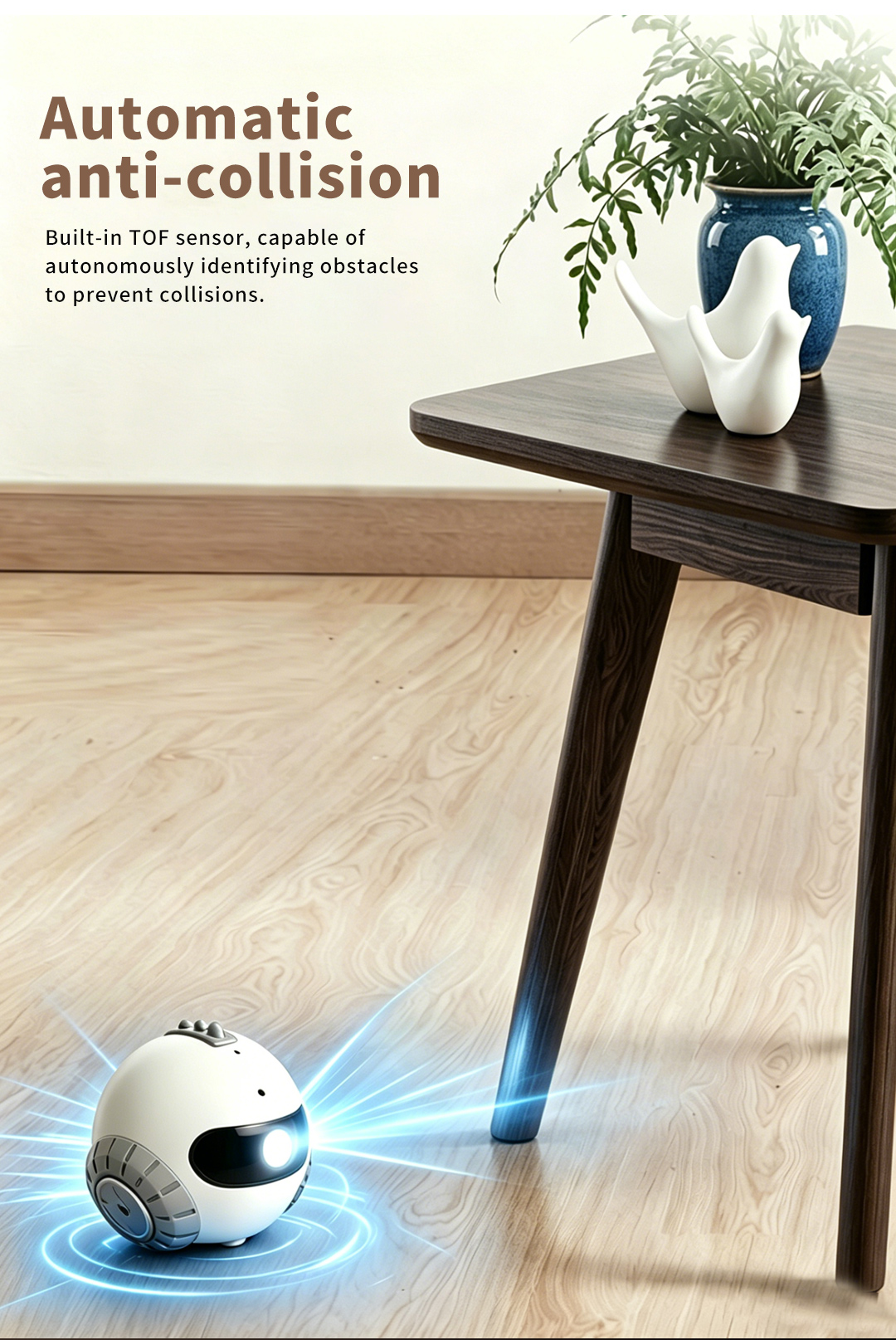 Smart Pet Companion Robot – HD Camera for Real-Time Viewing, Two-Way Voice, Interactive Wand Toy & Red Laser, Auto Obstacle Avoidance & Auto Recharge