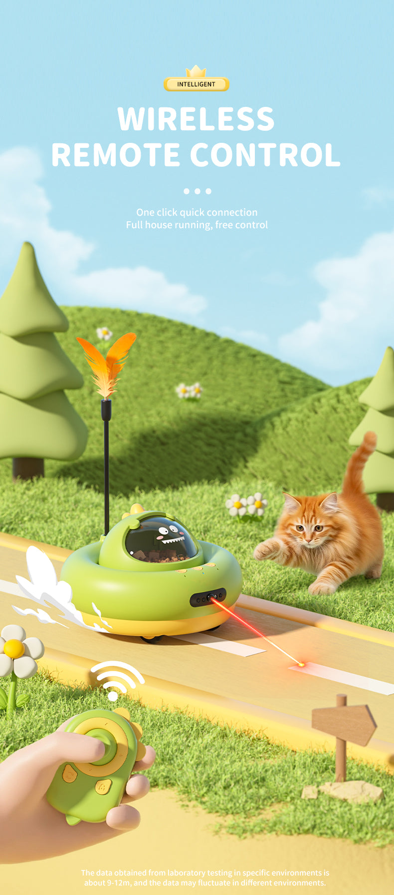 Remote Control Treat Toy Car Interactive Pet Puzzle Toy with Laser & Auto Standby