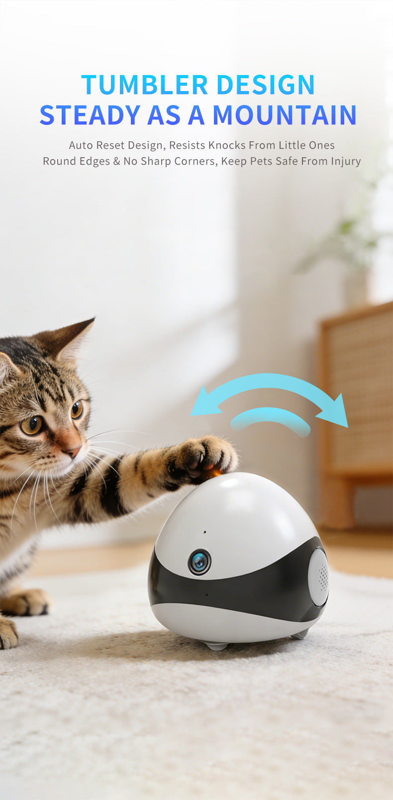 HD Pet Robot with Voice Interaction, Infrared Laser Teaser, Auto Obstacle Avoidance & Self-Recharging