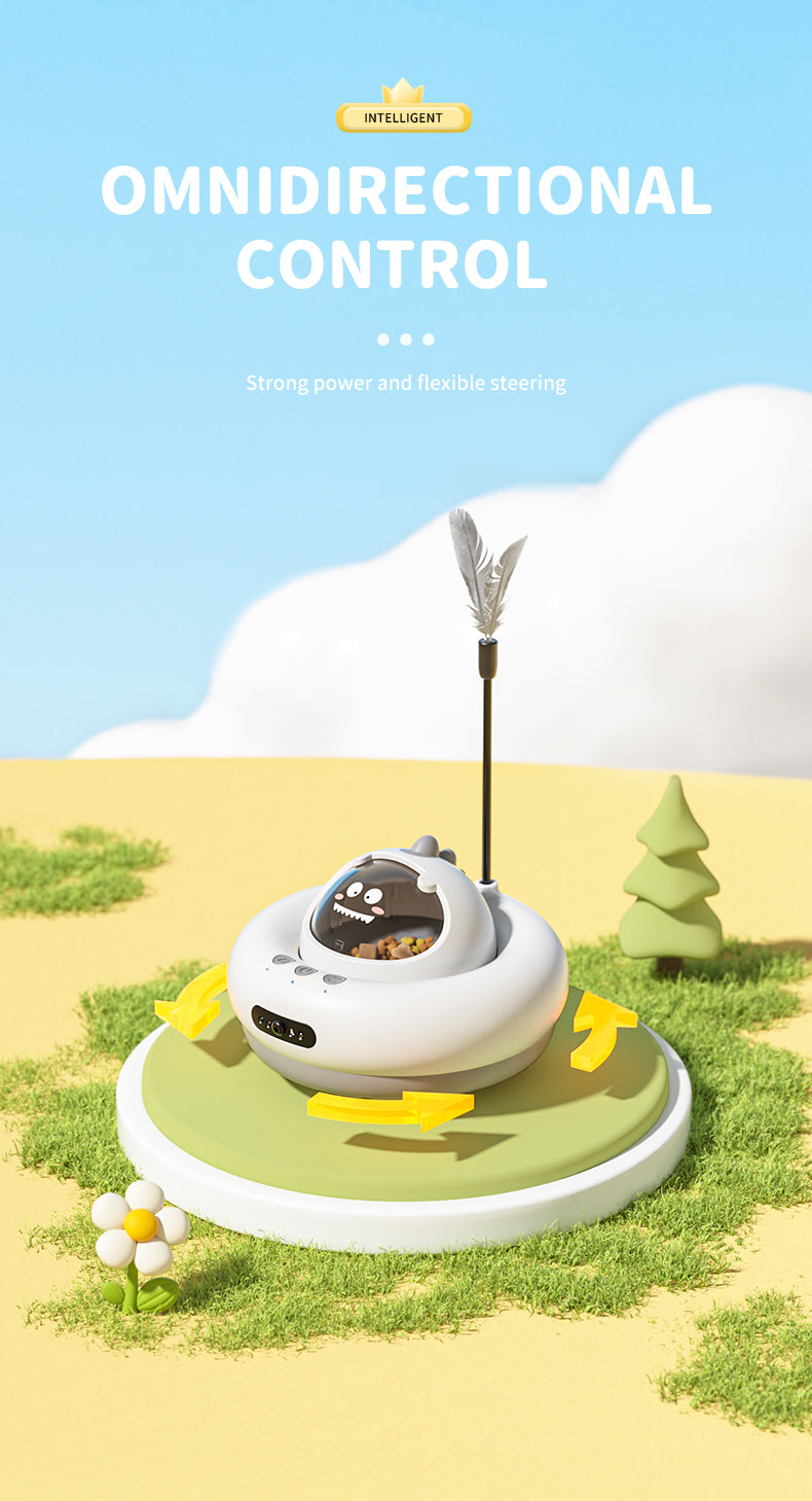 Remote Control Treat Toy Car Interactive Pet Puzzle Toy with Laser & Auto Standby