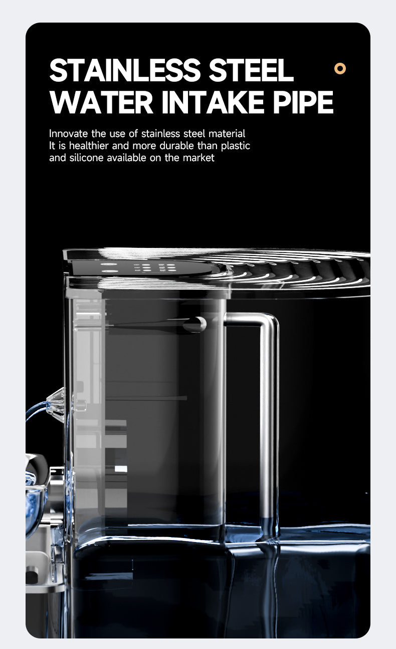Upgraded Tiltable Oil Separation Dog Water Fountain – Large Capacity Pet Drinking Station with Remote, BPA-Free, Self-Cleaning Grease Filter for Cats