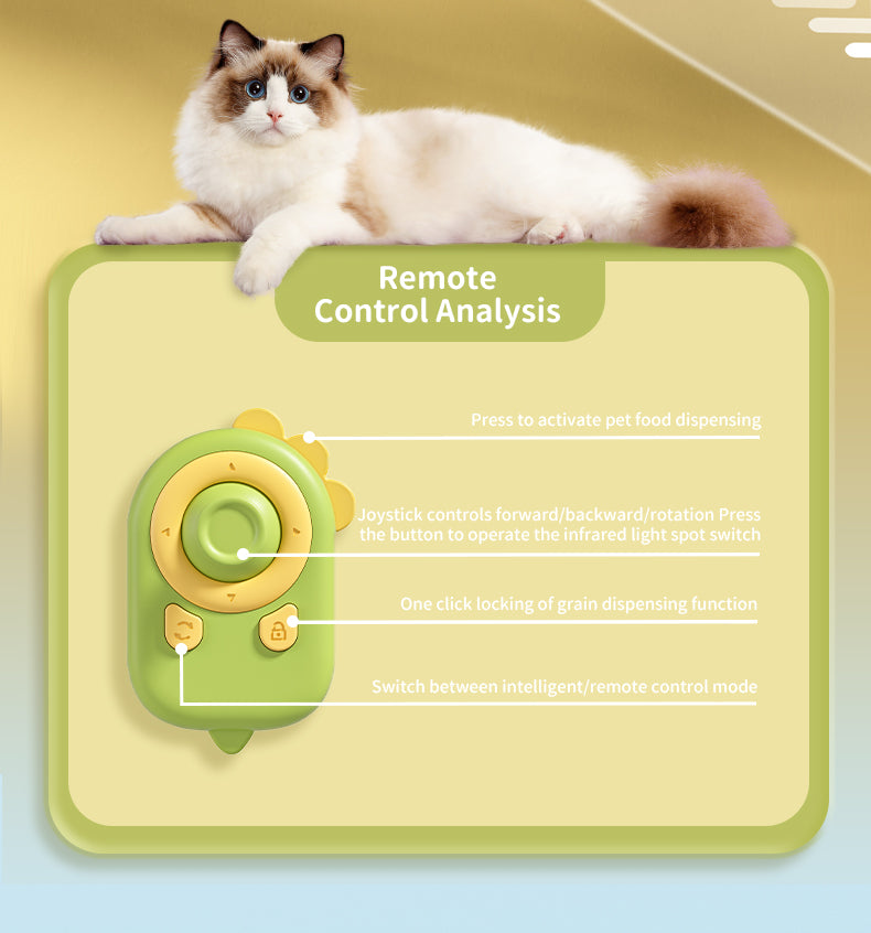 Remote Control Treat Toy Car Interactive Pet Puzzle Toy with Laser & Auto Standby