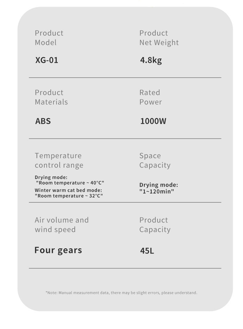 T9 Electric Clothes Dryer with 1200W Fast Heating, Ozone Deodorizing, Smart Temperature Control & 45L Capacity for Home Use
