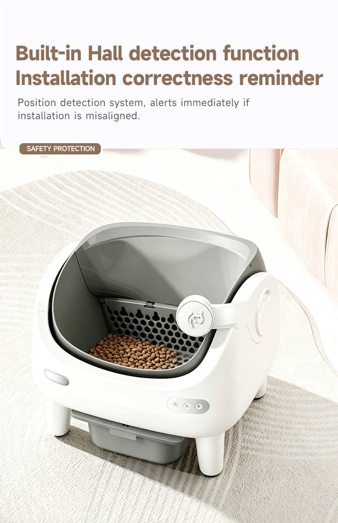 Camera Open Cat Litter Box, App Remote Control Self-Cleaning Litter Box with Gravity Sensor, Microwave Radar & Silver Ion Inner Wall