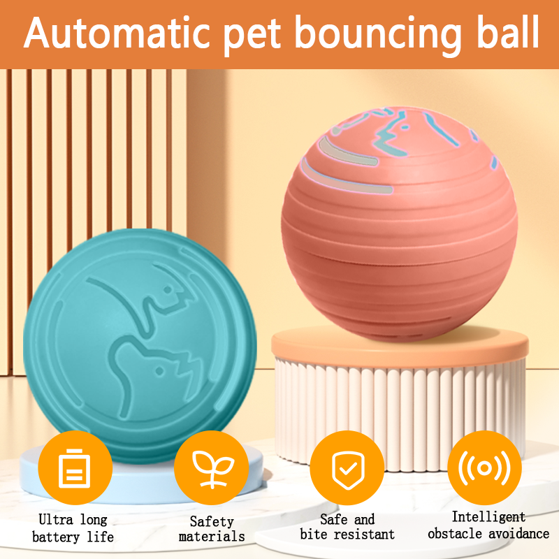 Q2 Interactive Pet Ball – 3 Vibration Modes & Flashing Lights (TPU, 5 Colors)