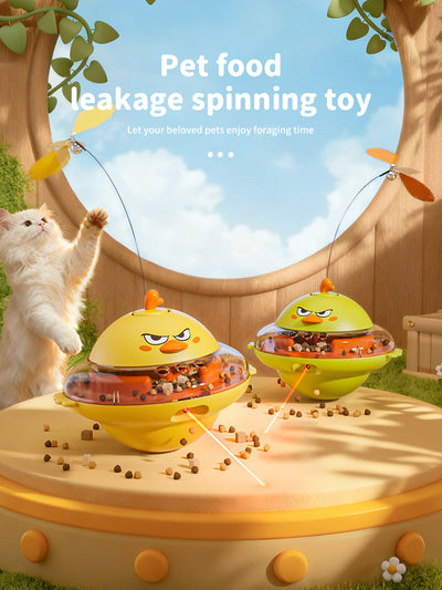 Interactive Cat Wobble Toy – 360° Anti-Fall Rolling Design with Built-in Red Laser, Adjustable Snack Opening & Clear Treat Chamber for Indoor Cats