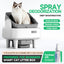 Intelligent tipping bucket cat litter basin - automatic deodorization spray system
