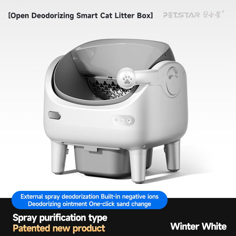 Petstarlet V6 Self-Cleaning Litter Box with App Control — Auto Rake, Level, Replace Litter & Spray Deodorizer, Multi-Cat Recognition