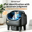 Camera Open Cat Litter Box, App Remote Control Self-Cleaning Litter Box with Gravity Sensor, Microwave Radar & Silver Ion Inner Wall
