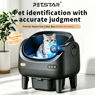 Camera Open Cat Litter Box, App Remote Control Self-Cleaning Litter Box with Gravity Sensor, Microwave Radar & Silver Ion Inner Wall