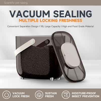 Q5 One-Touch Vacuum Sealing Pet Food Container – Keep Food Fresh Longer with Smart Constant Pressure & Large 10L Storage