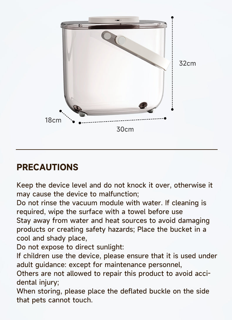 Q5 One-Touch Vacuum Sealing Pet Food Container – Keep Food Fresh Longer with Smart Constant Pressure & Large 10L Storage