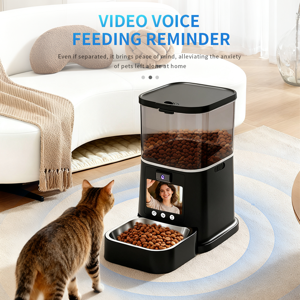 Petstarlet FX-01 Smart Pet Feeder with Interactive Display & Remote Camera — Auto Dispensing, Dual Power, 5L Capacity