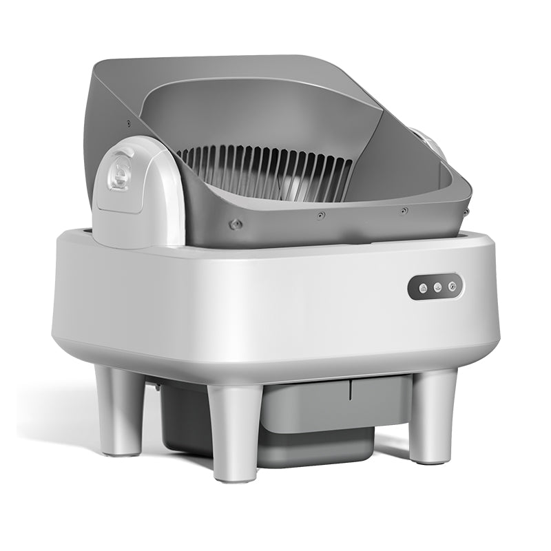 Intelligent tipping bucket cat litter basin - automatic deodorization spray system