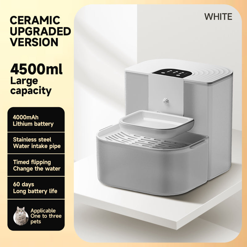 Upgraded Tiltable Oil Separation Dog Water Fountain – Large Capacity Pet Drinking Station with Remote, BPA-Free, Self-Cleaning Grease Filter for Cats