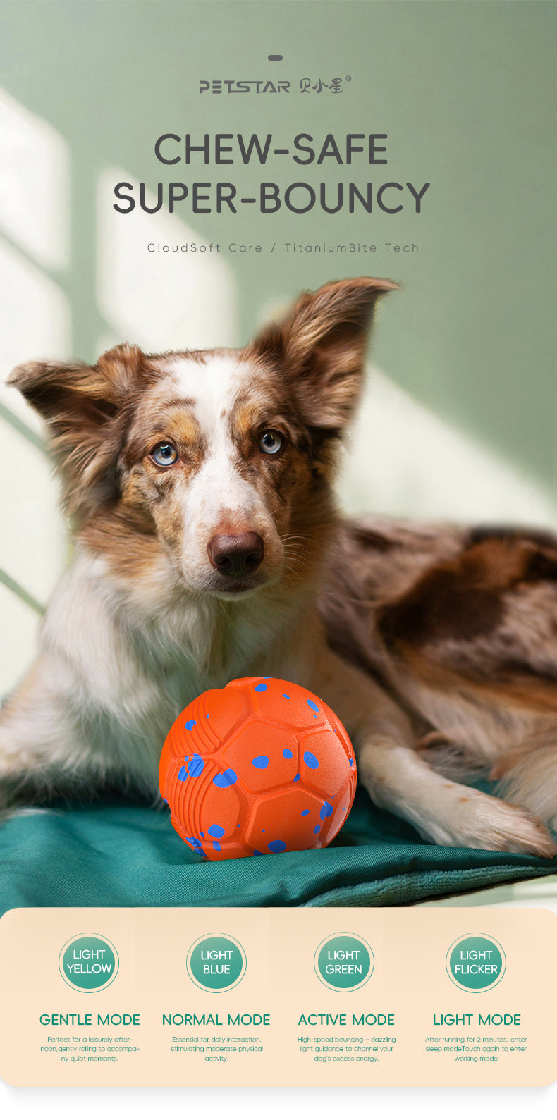 8cm ETPU Foam Pet Ball, High Elastic Bouncy Dog Chew Ball, Wear Resistant Bite Resistant Interactive Toy for Medium Large Dogs