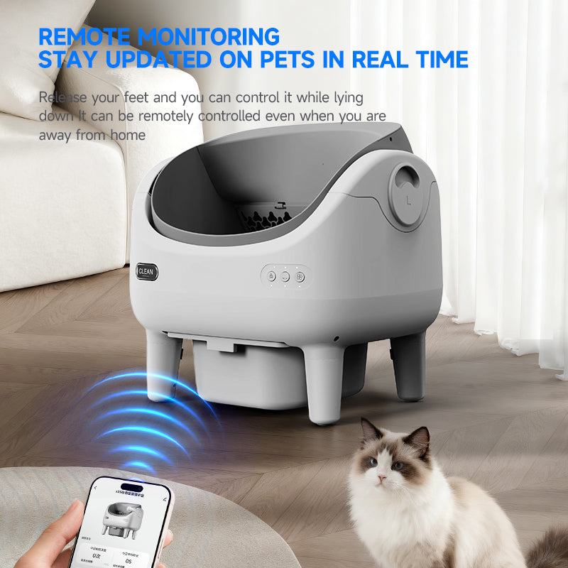 V7 Smart Cat Litter Box – App Remote Control | Auto-Cleaning + Leveling + Litter Change + Odor Control