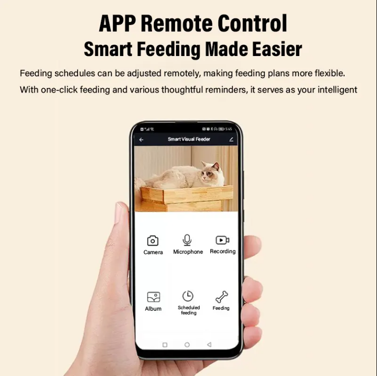 Smart Feeder Model X40 – 3L Capacity, App Control, Real-Time Video & Anti-Jam Design