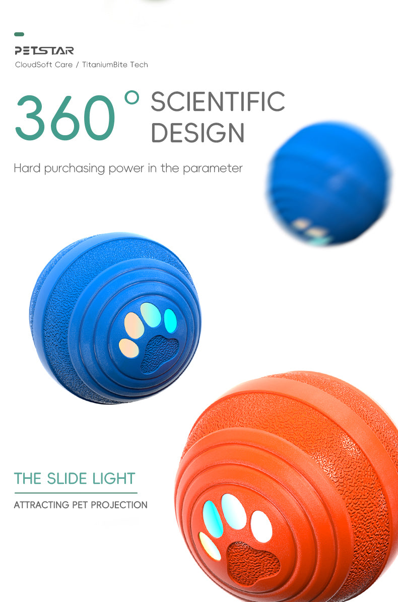 Upgraded Smart Vibration Pet Ball – 3 Intensity Modes, Flashing LED Lights & Remote Control
