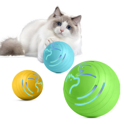 Q2 Interactive Pet Ball – 3 Vibration Modes & Flashing Lights (TPU, 5 Colors)