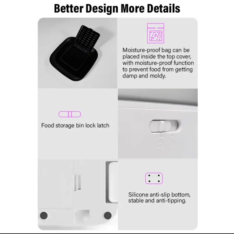 Smart Feeder Model X40 – 3L Capacity, App Control, Real-Time Video & Anti-Jam Design