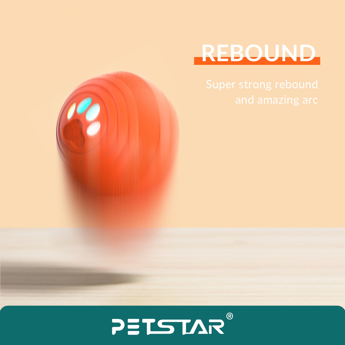 Upgraded Smart Vibration Pet Ball – 3 Intensity Modes, Flashing LED Lights & Remote Control