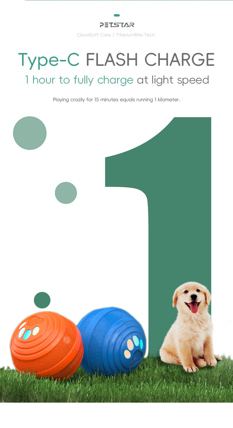 Upgraded Smart Vibration Pet Ball – 3 Intensity Modes, Flashing LED Lights & Remote Control