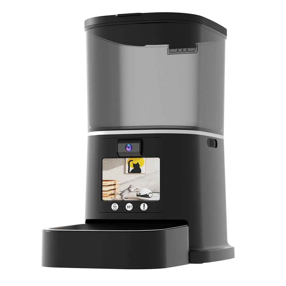 Petstarlet FX-01 Smart Pet Feeder with Interactive Display & Remote Camera — Auto Dispensing, Dual Power, 5L Capacity