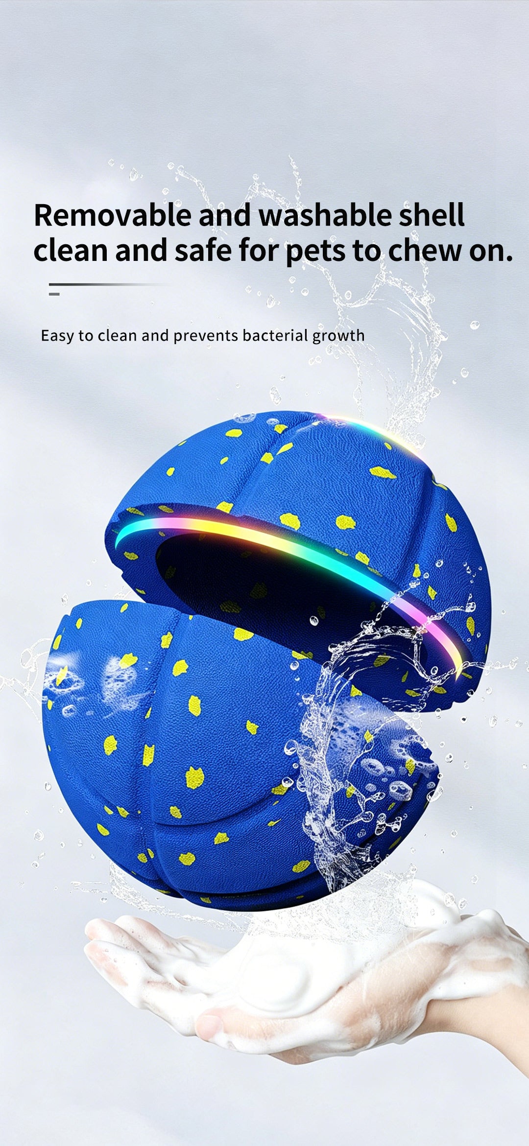Pet Ball Q11 (5th Gen) – Rechargeable Interactive Toy with Remote Control, Flashing Light & 3 Vibration Modes for Dogs/Cats