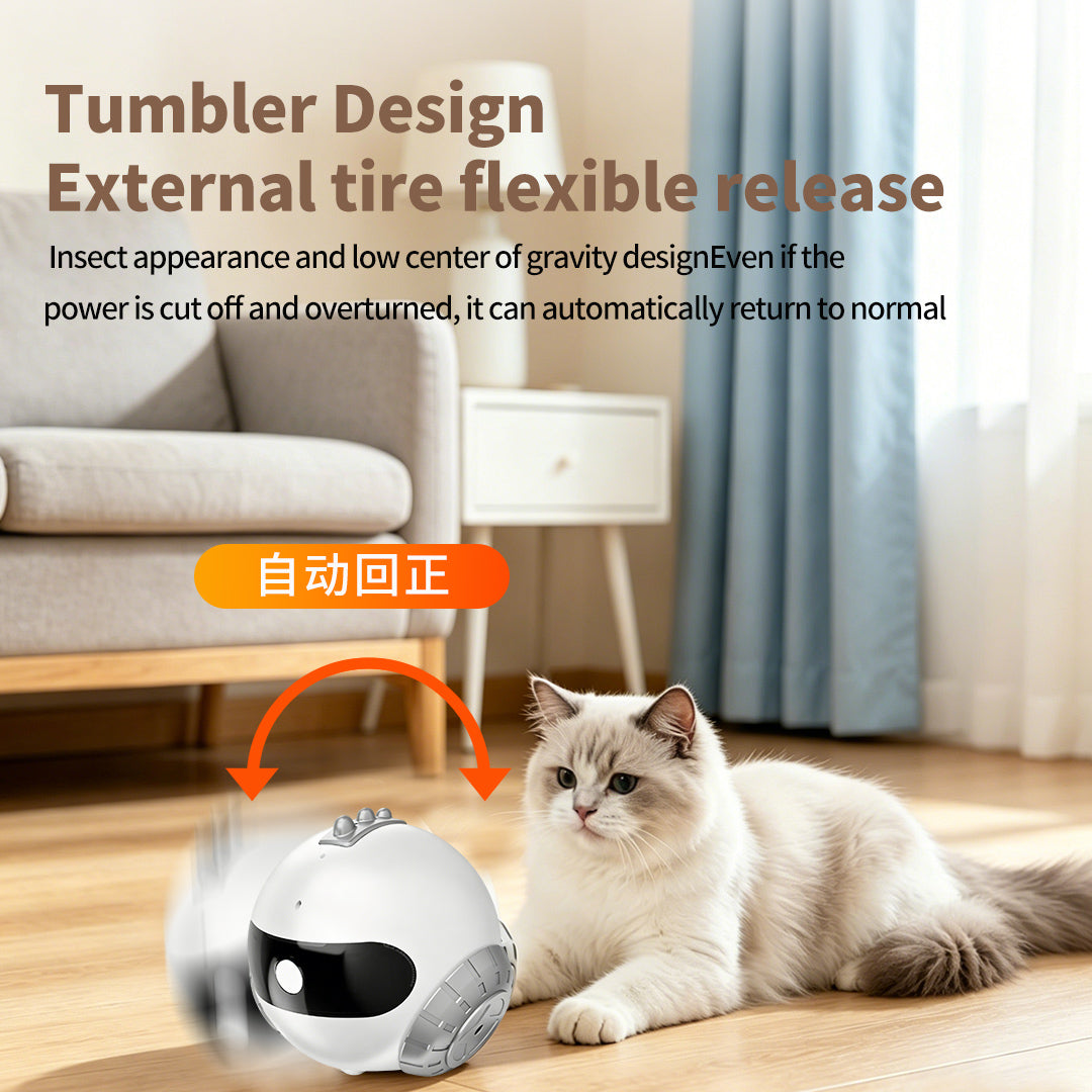 Smart Pet Companion Robot – HD Camera for Real-Time Viewing, Two-Way Voice, Interactive Wand Toy & Red Laser, Auto Obstacle Avoidance & Auto Recharge