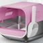 S1 Smart Stainless Steel Litter Box – Semi-Enclosed, Easy-Clean Removable Pan, Splash Guard, Optional Electric Scoop & Deodorizing Spray, Ideal for Smart Cat Homes
