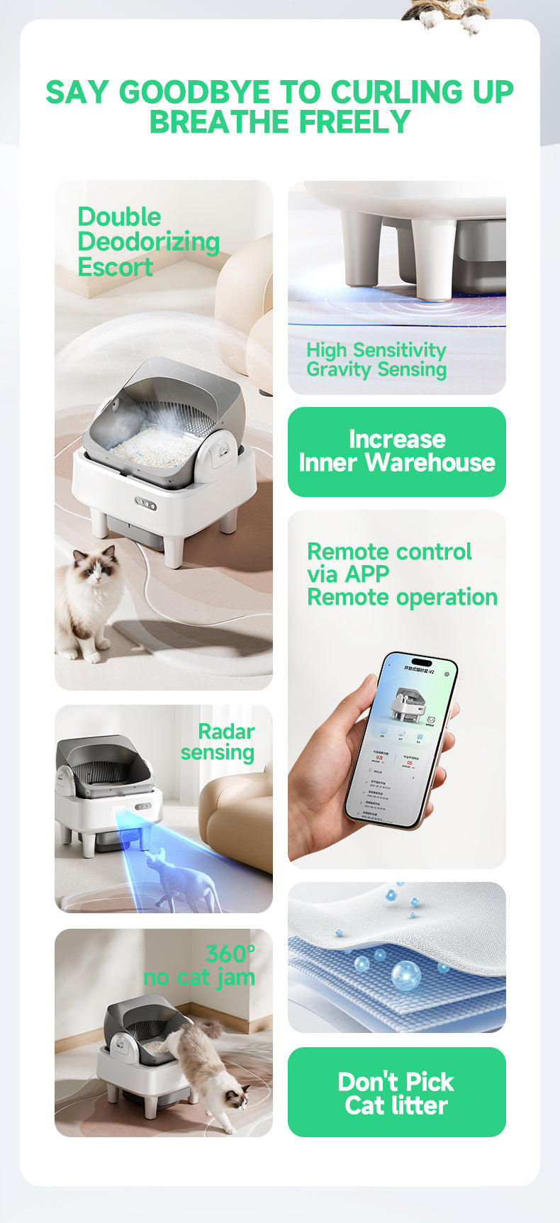 Intelligent tipping bucket cat litter basin - automatic deodorization spray system