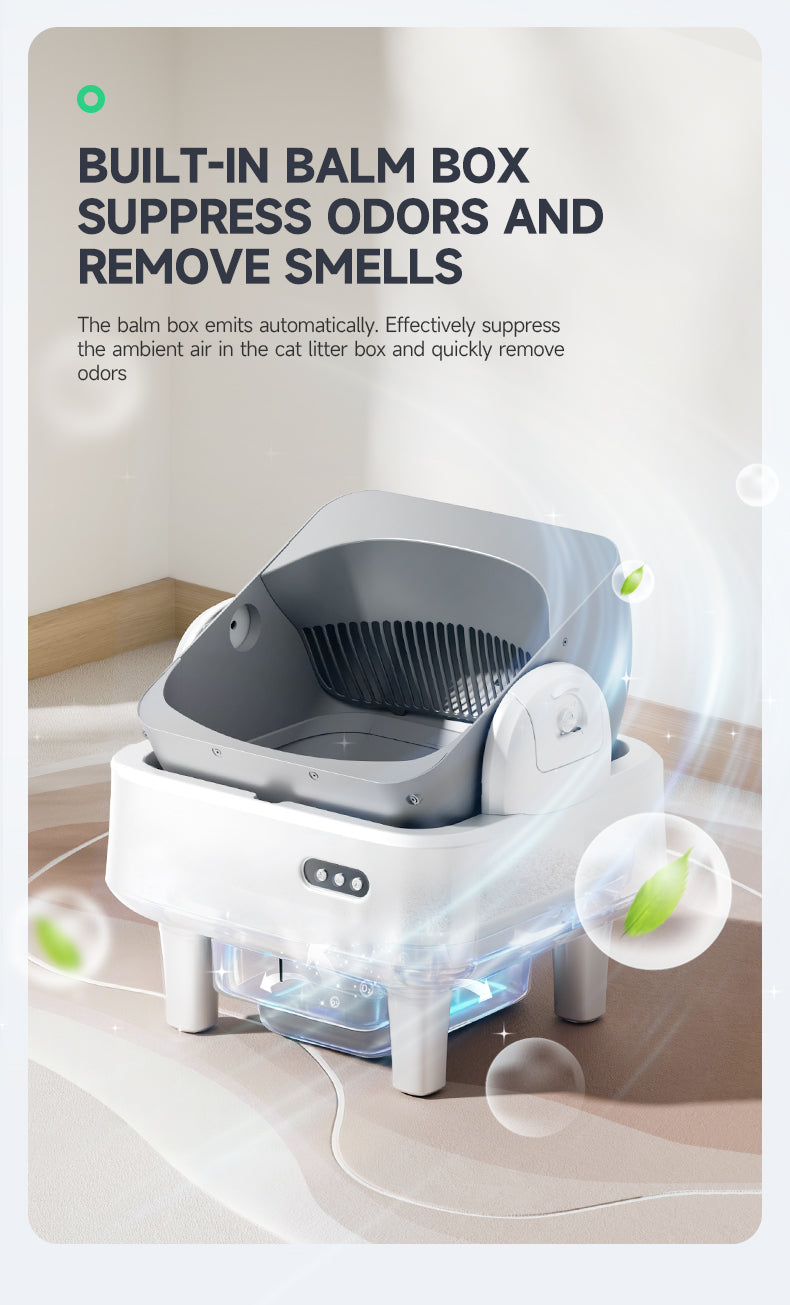 Intelligent tipping bucket cat litter basin - automatic deodorization spray system
