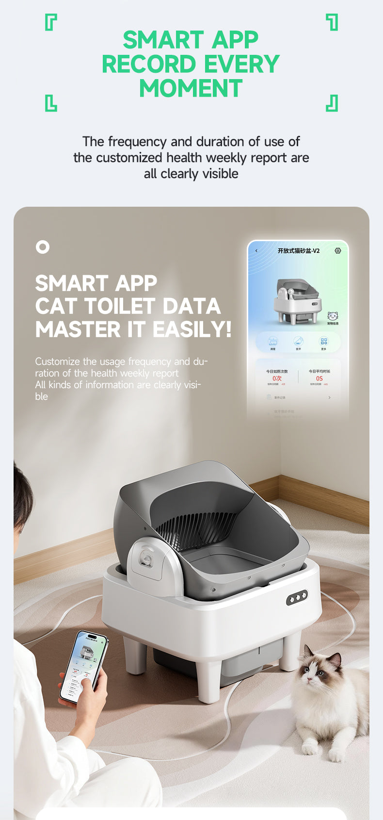 Intelligent tipping bucket cat litter basin - automatic deodorization spray system