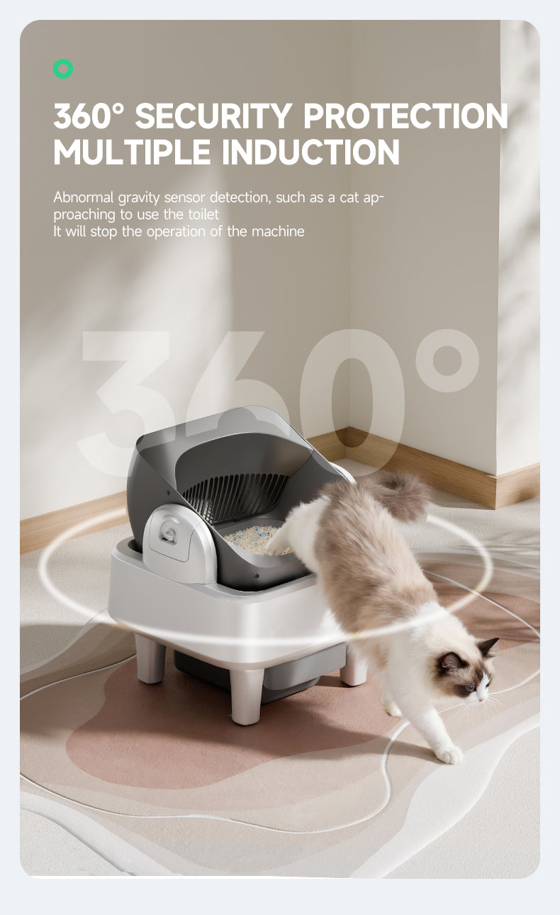 Intelligent tipping bucket cat litter basin - automatic deodorization spray system