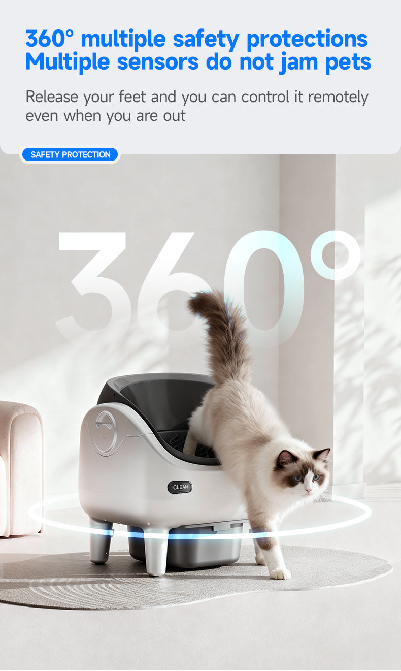 Never Guess What Your Cat Does – V9Pro Smart Litter Box with Full HD Rotating Camera & Odor Control