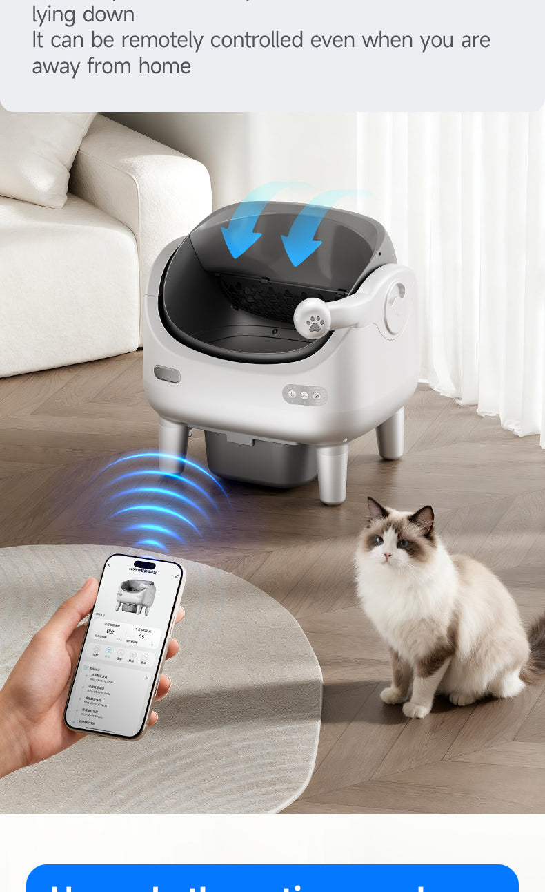 Petstarlet V6 Self-Cleaning Litter Box with App Control — Auto Rake, Level, Replace Litter & Spray Deodorizer, Multi-Cat Recognition