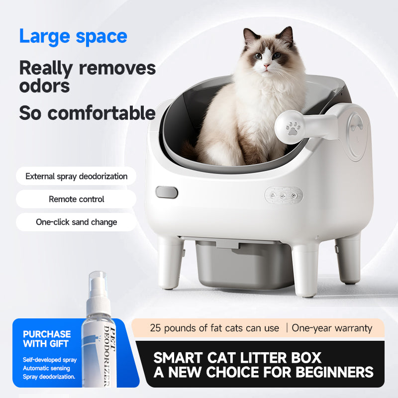 Petstarlet V6 Self-Cleaning Litter Box with App Control — Auto Rake, Level, Replace Litter & Spray Deodorizer, Multi-Cat Recognition