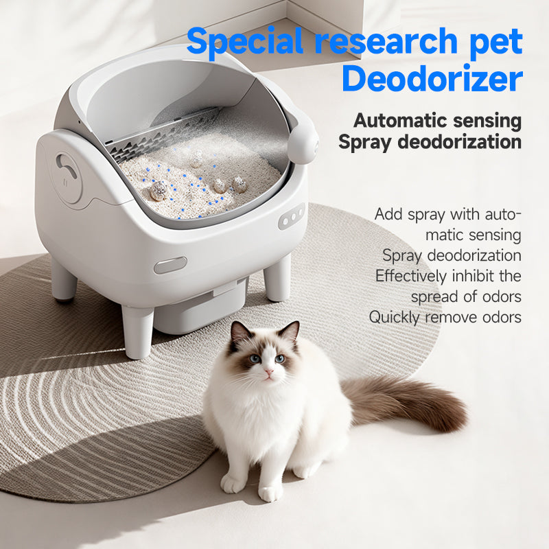 Petstarlet V6 Self-Cleaning Litter Box with App Control — Auto Rake, Level, Replace Litter & Spray Deodorizer, Multi-Cat Recognition