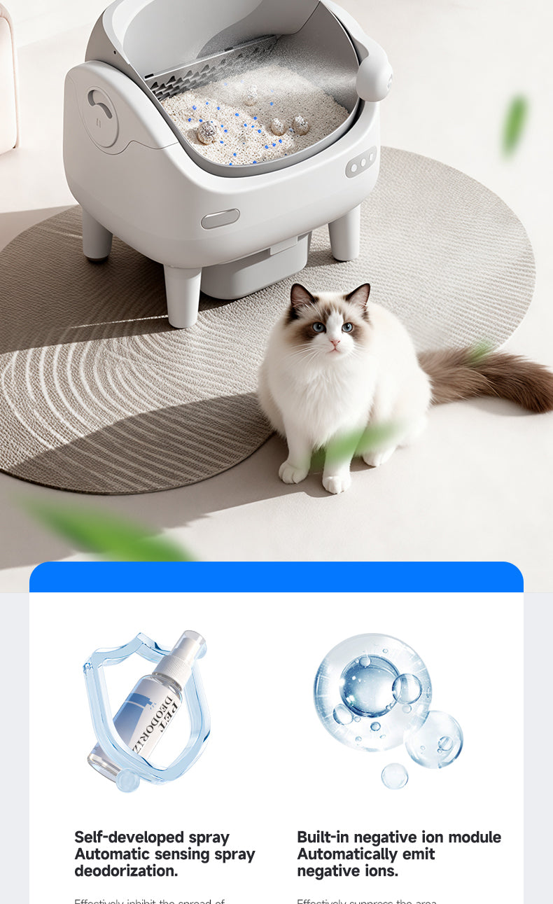 Petstarlet V6 Self-Cleaning Litter Box with App Control — Auto Rake, Level, Replace Litter & Spray Deodorizer, Multi-Cat Recognition