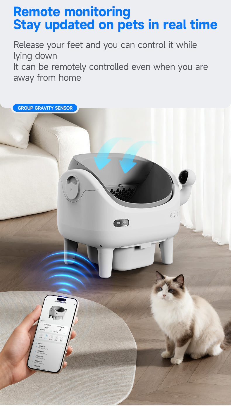 V9Pro Smart Self-Cleaning Litter Box with 360° Rotating Pet Camera & App Control