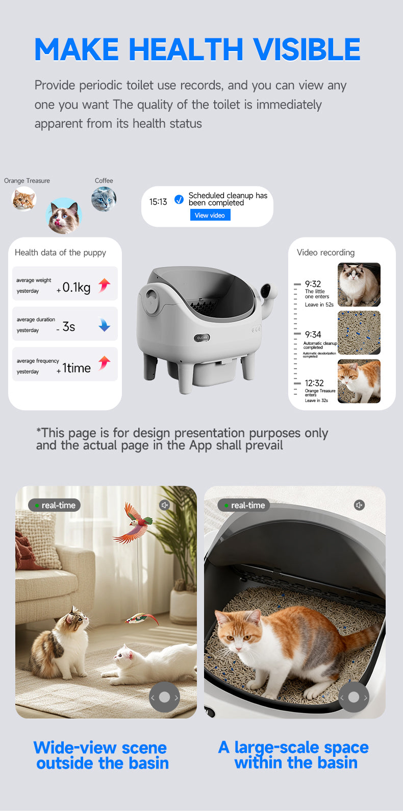 V9Pro Smart Self-Cleaning Litter Box with 360° Rotating Pet Camera & App Control
