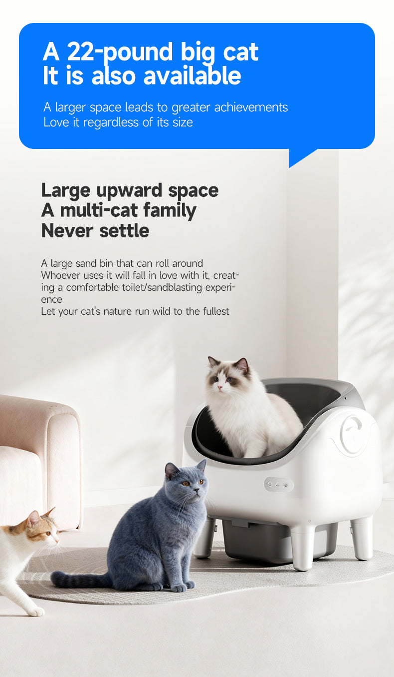 V7 Smart Cat Litter Box – App Remote Control | Auto-Cleaning + Leveling + Litter Change + Odor Control