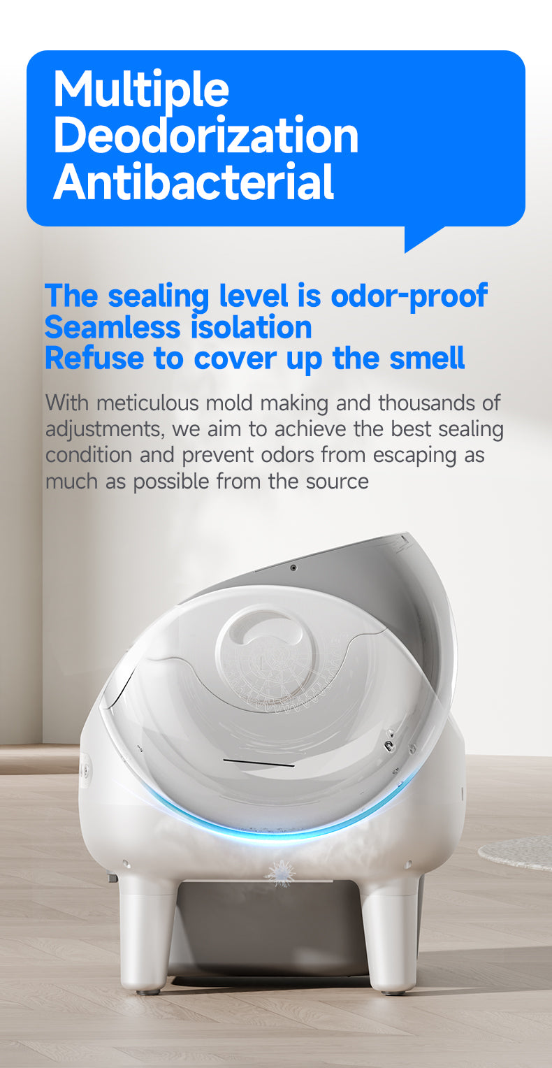 V7 Smart Cat Litter Box – App Remote Control | Auto-Cleaning + Leveling + Litter Change + Odor Control