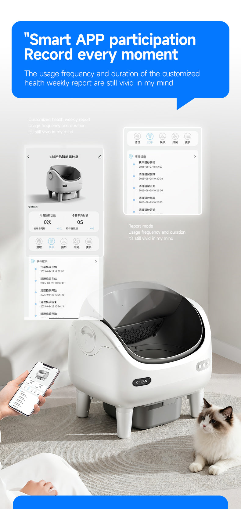 V7 Smart Cat Litter Box – App Remote Control | Auto-Cleaning + Leveling + Litter Change + Odor Control